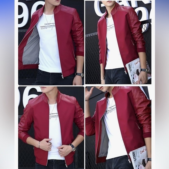 Bomber Style Red Jacket Size Large - Picture 6 of 6